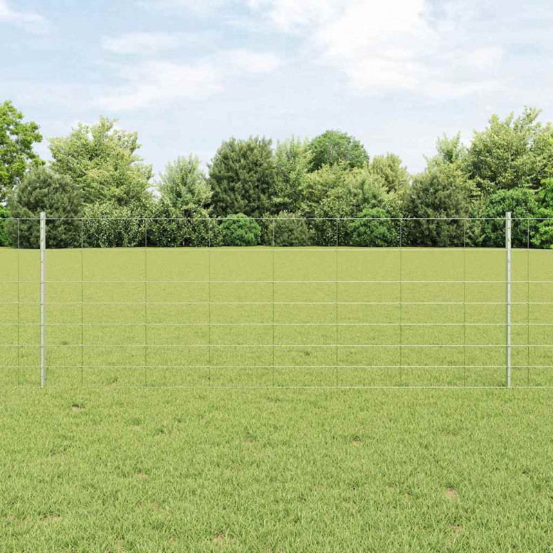 Ogrodzenie z słupkiem Srebrny 0,8 x 50 m Stal