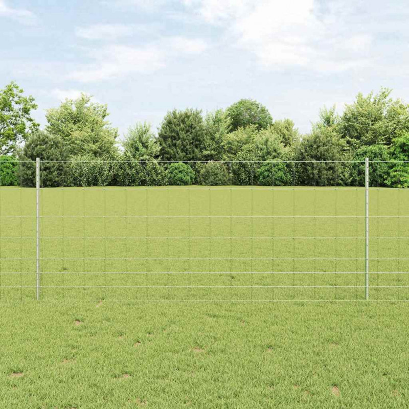Ogrodzenie z słupkiem Srebrny 1 x 50 m Stal