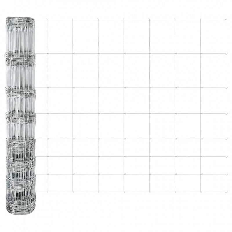 Ogrodzenie z słupkiem Srebrny 1 x 50 m Stal