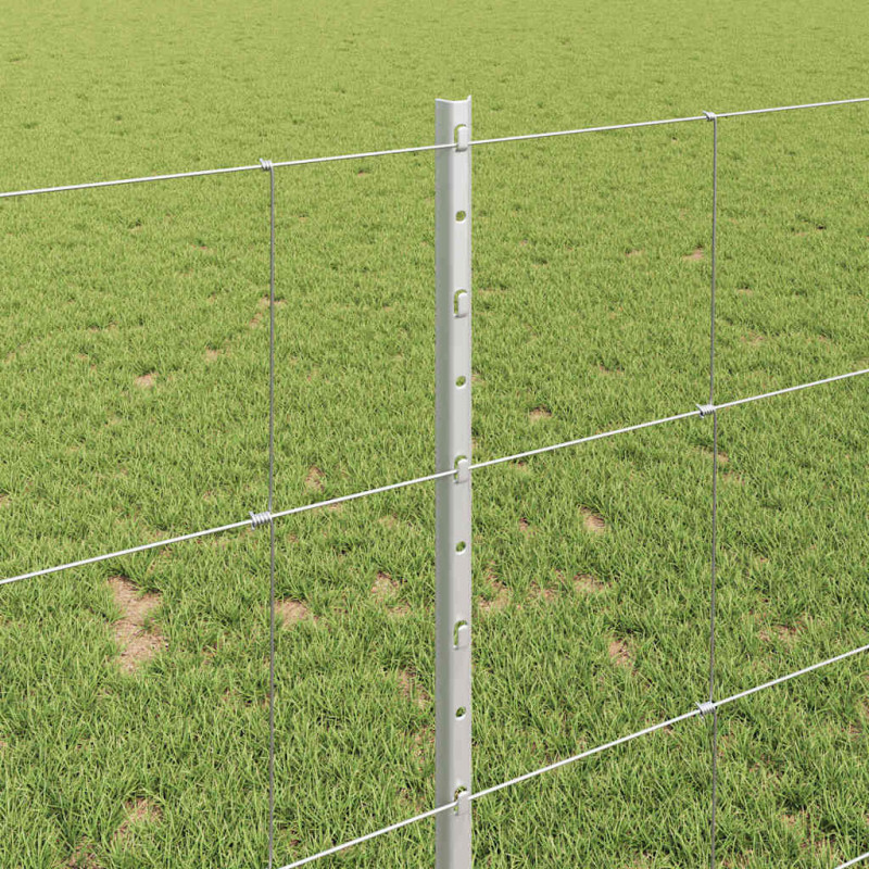 Ogrodzenie z słupkiem Srebrny 1 x 50 m Stal