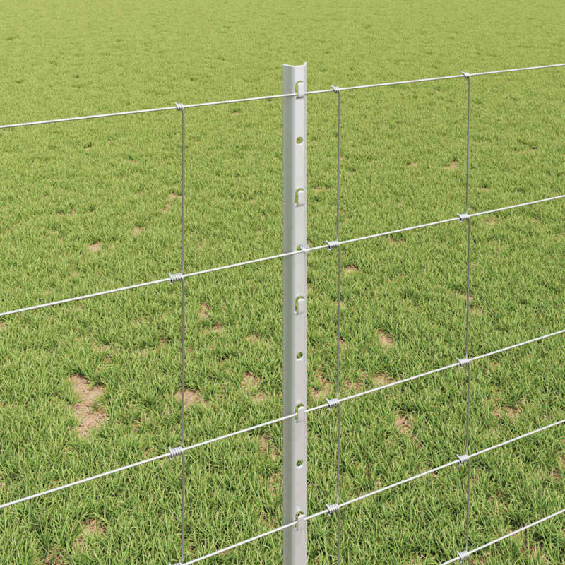 Ogrodzenie z słupkiem Srebrny 1 x 50 m Stal