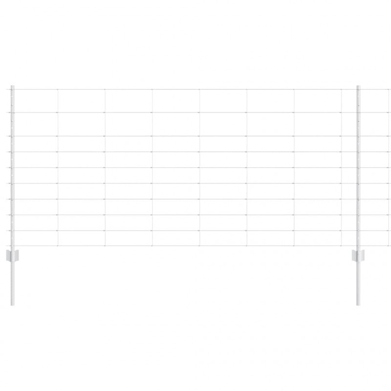 Ogrodzenie z słupkiem Srebrny 1 x 50 m Stal