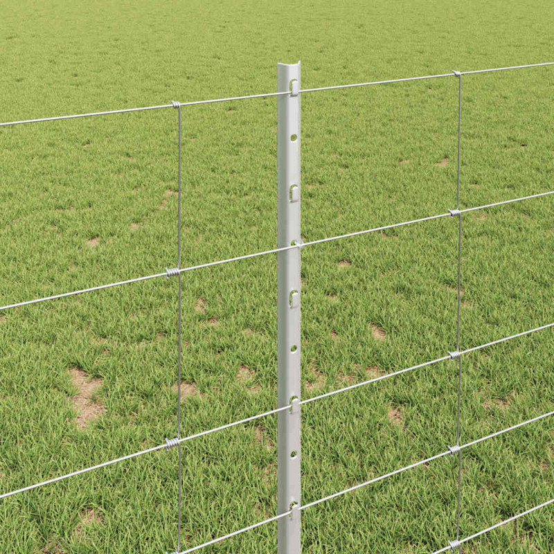 Ogrodzenie z słupkiem Srebrny 1 x 50 m Stal