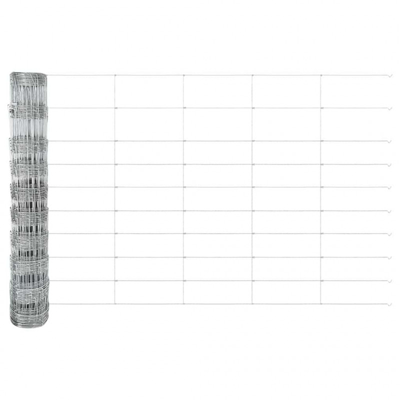 Ogrodzenie z słupkiem Srebrny 1 x 50 m Stal