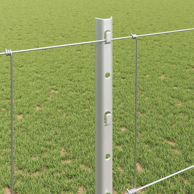 Ogrodzenie z słupkiem Srebrny 1,2 x 50 m Stal