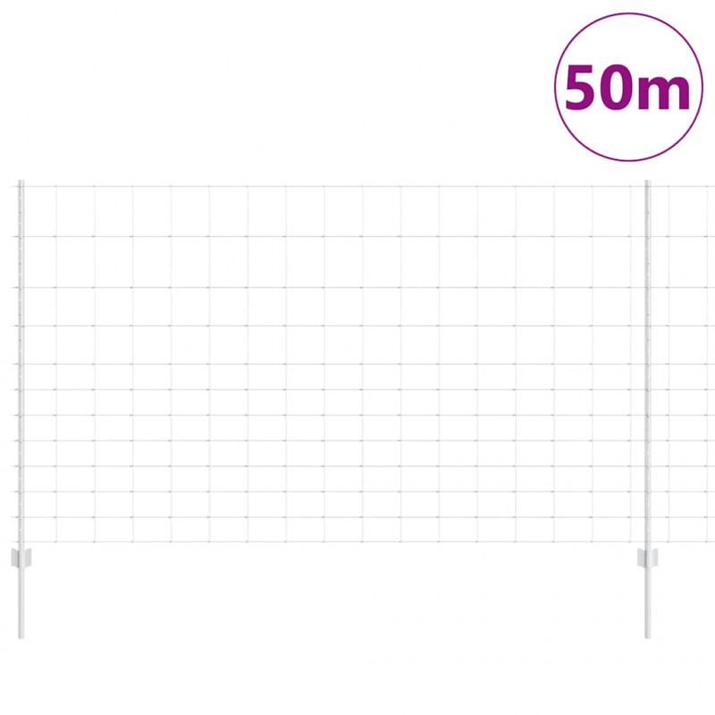 Ogrodzenie z słupkiem Srebrny 1,4 x 50 m Stal