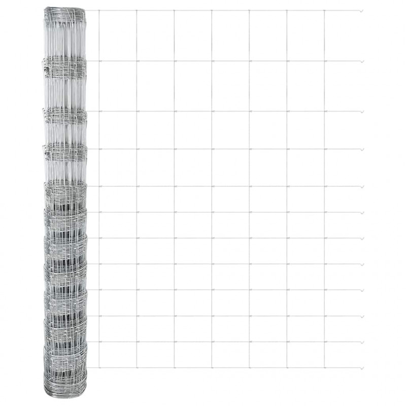 Ogrodzenie z słupkiem Srebrny 1,4 x 50 m Stal