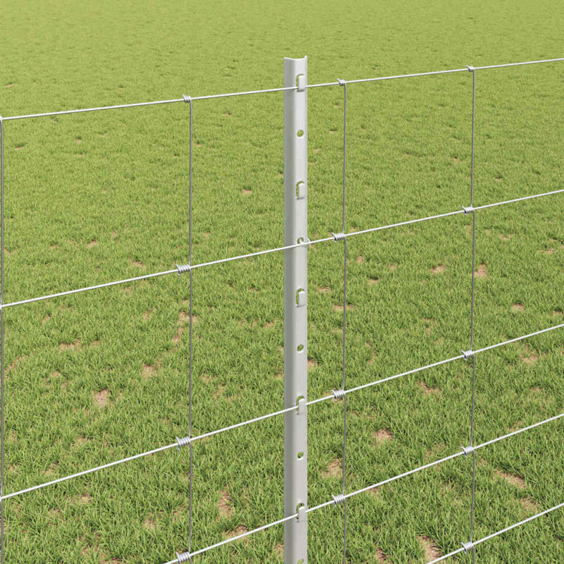 Ogrodzenie z słupkiem Srebrny 1,4 x 50 m Stal