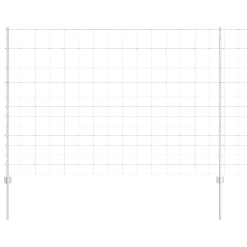 Ogrodzenie z słupkiem Srebrny 1,5 x 50 m Stal