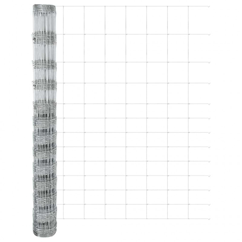 Ogrodzenie z słupkiem Srebrny 1,5 x 50 m Stal