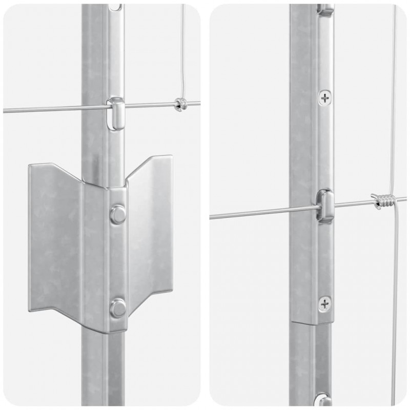 Ogrodzenie z słupkiem Srebrny 1,5 x 50 m Stal