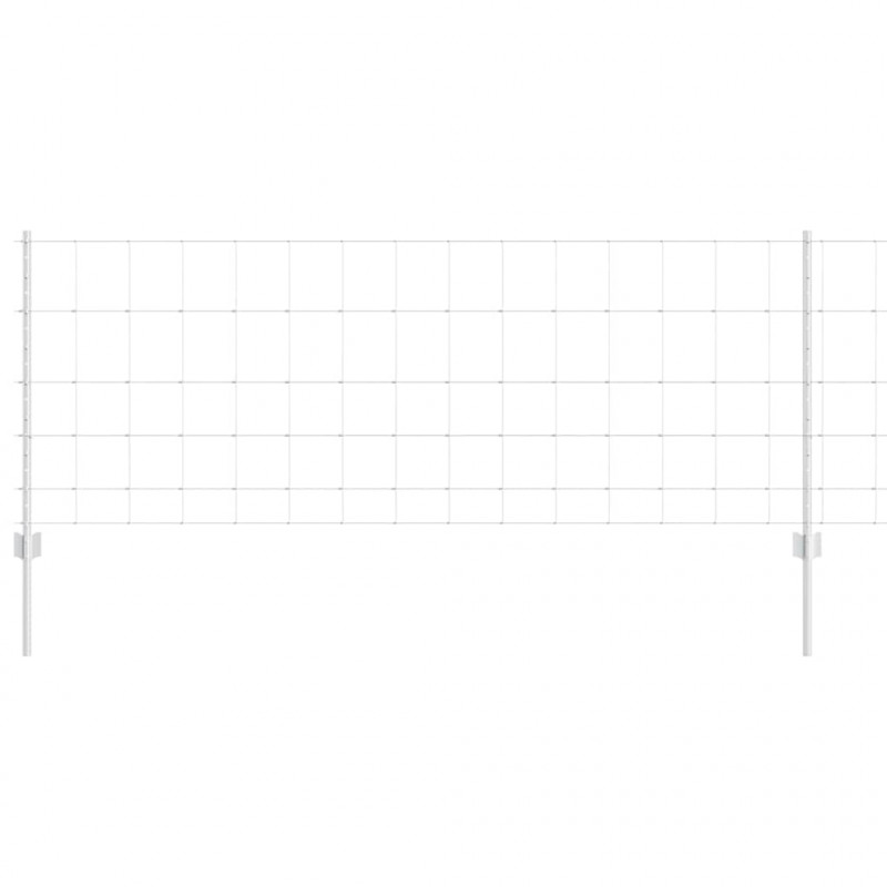 Ogrodzenie z słupkiem Srebrny 0,8 x 100 m Stal