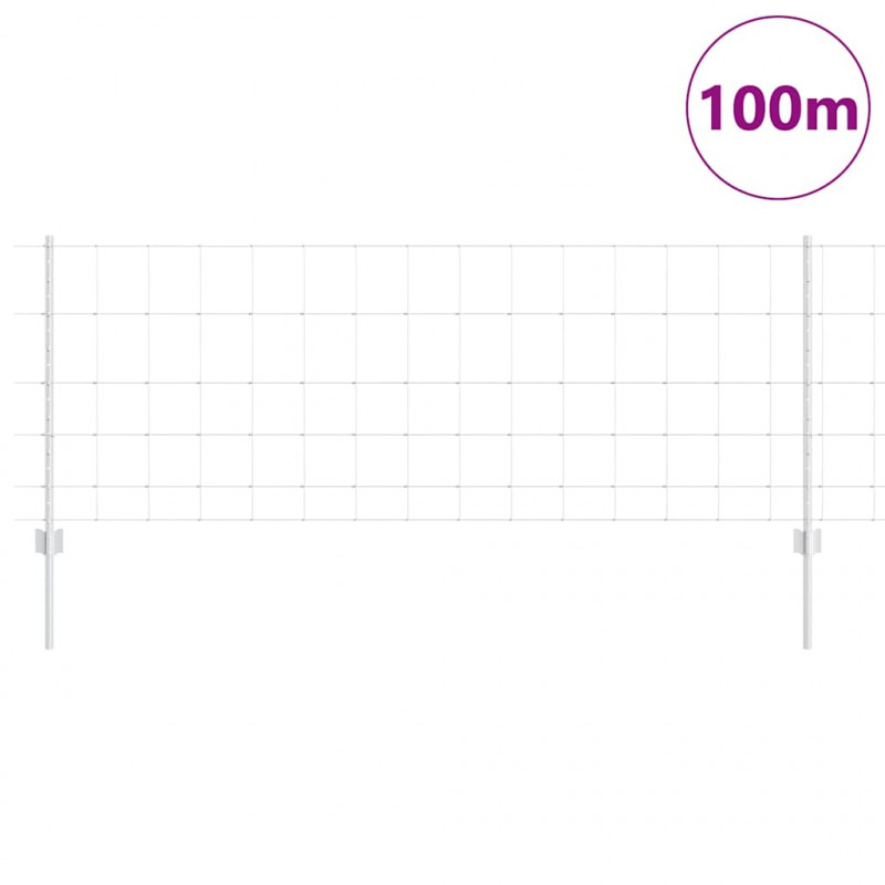 Ogrodzenie z słupkiem Srebrny 0,8 x 100 m Stal