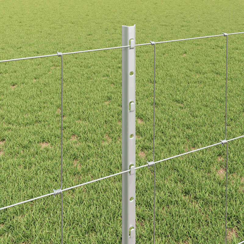 Ogrodzenie z słupkiem Srebrny 0,8 x 100 m Stal