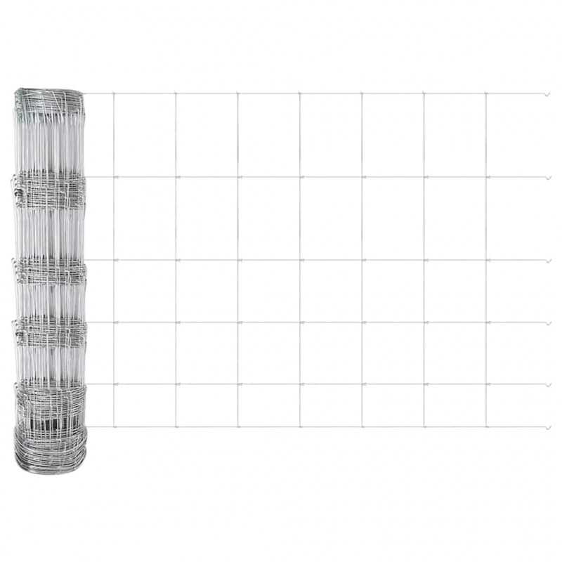 Ogrodzenie z słupkiem Srebrny 0,8 x 100 m Stal