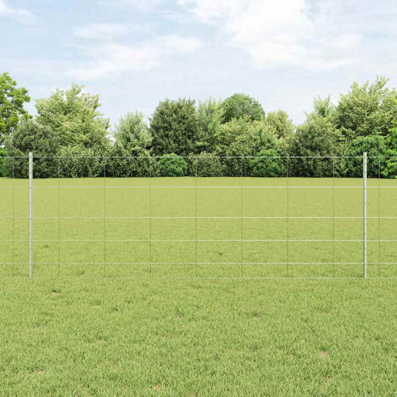 Ogrodzenie z słupkiem Srebrny 0,8 x 100 m Stal