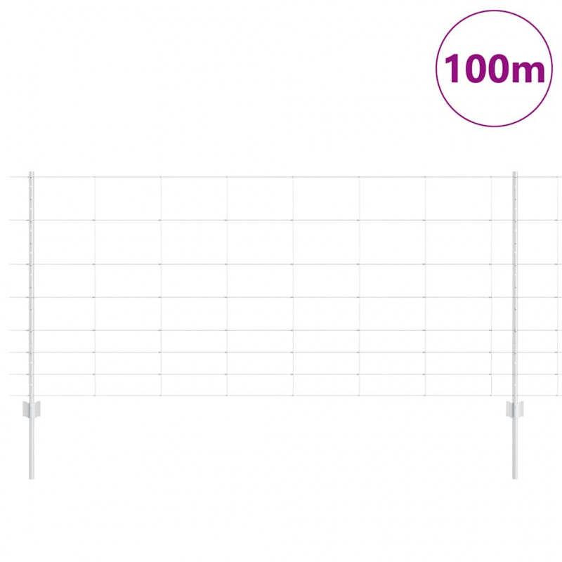 Ogrodzenie z słupkiem Srebrny 1 x 100 m