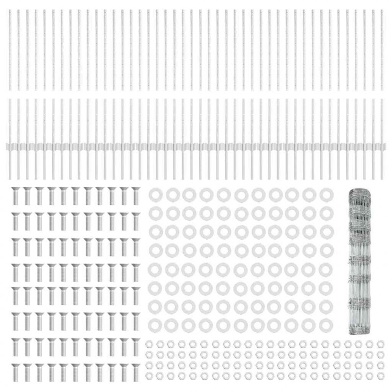 Ogrodzenie z słupkiem Srebrny 1 x 100 m