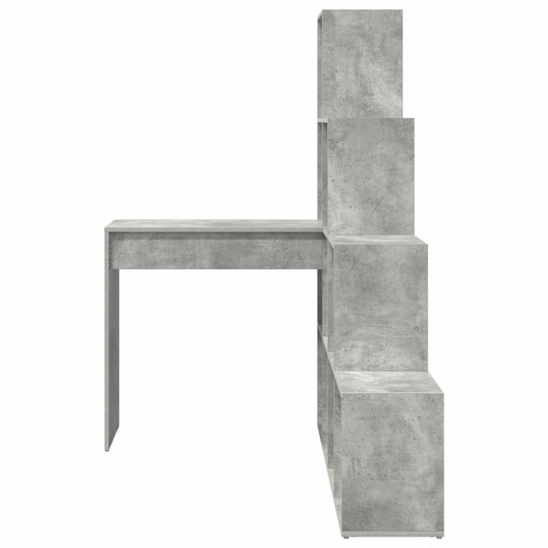 Biurko narożne z półką Betonowy szary 101,5 x 149,5 x 149,5 cm