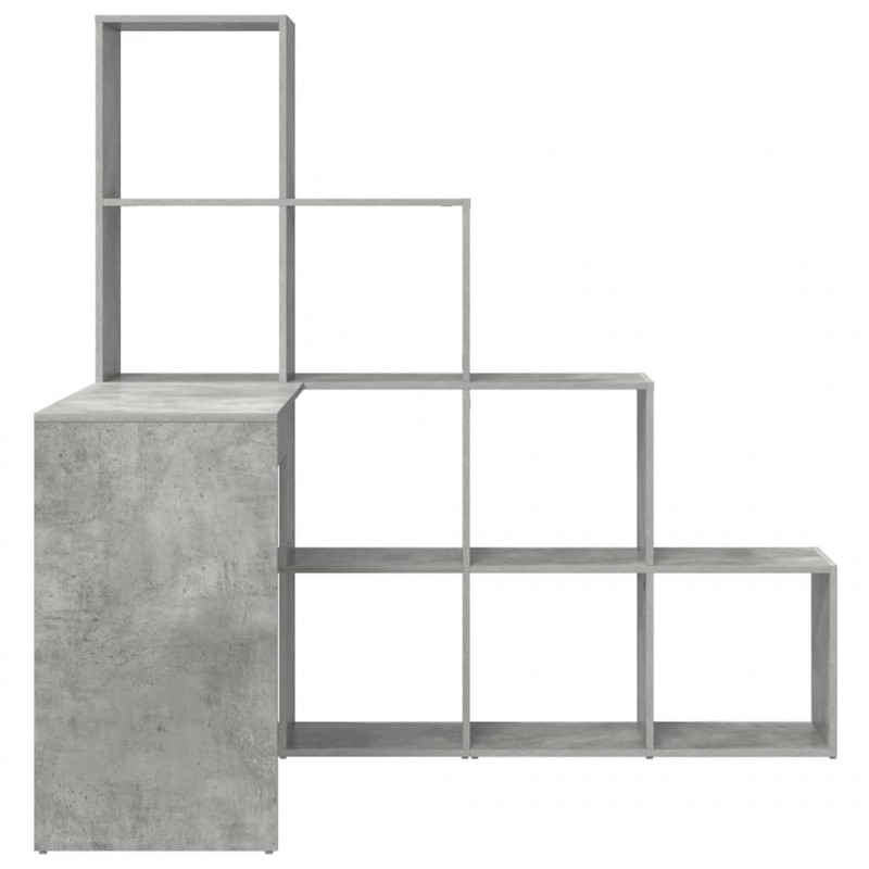 Biurko narożne z półką Betonowy szary 101,5 x 149,5 x 149,5 cm