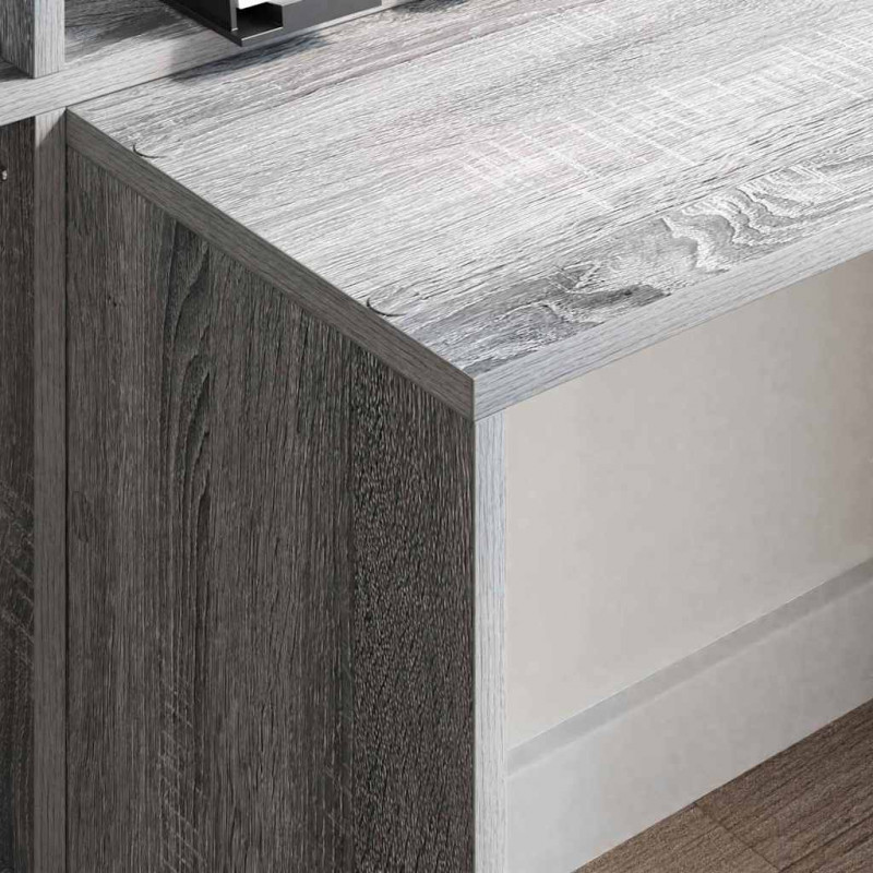 Biurko Szary Sonoma 138,5 x 55 x 143 cm Materiał drewnopochodny