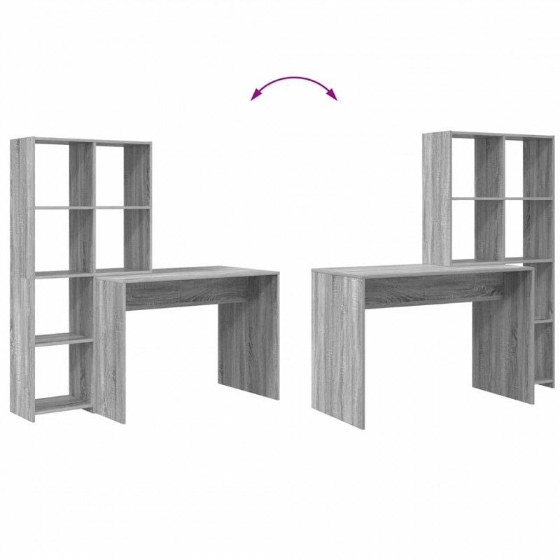 Biurko Szary Sonoma 138,5 x 55 x 143 cm Materiał drewnopochodny