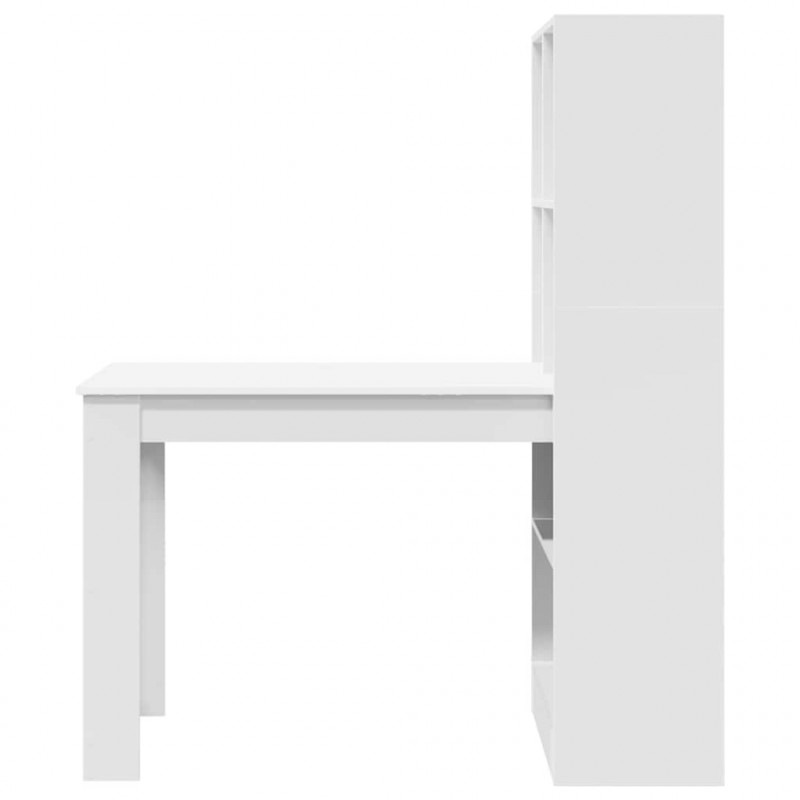 Biurko z półką Biały 122 x 67 x 145 cm Materiał drewnopochodny
