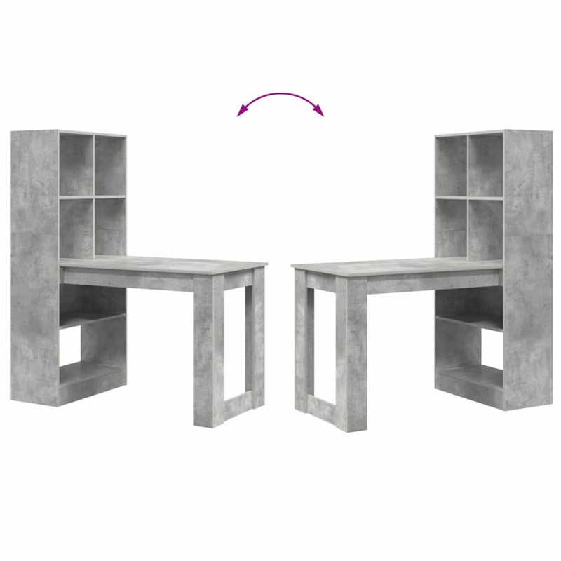 Biurko Betonowy szary 122 x 67 x 145 cm Materiał drewnopochodny