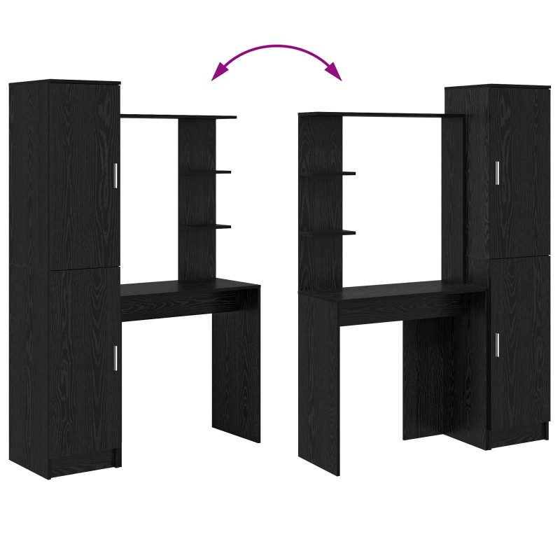 Biurko 2 pcs Czarny Dąb