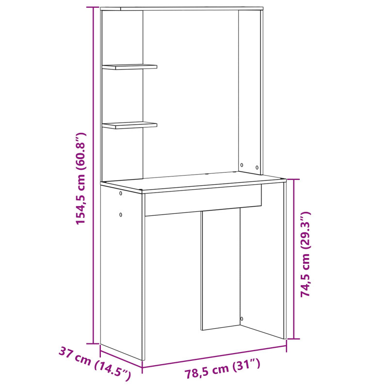 Biurko 2 pcs Dąb rzemieślniczy