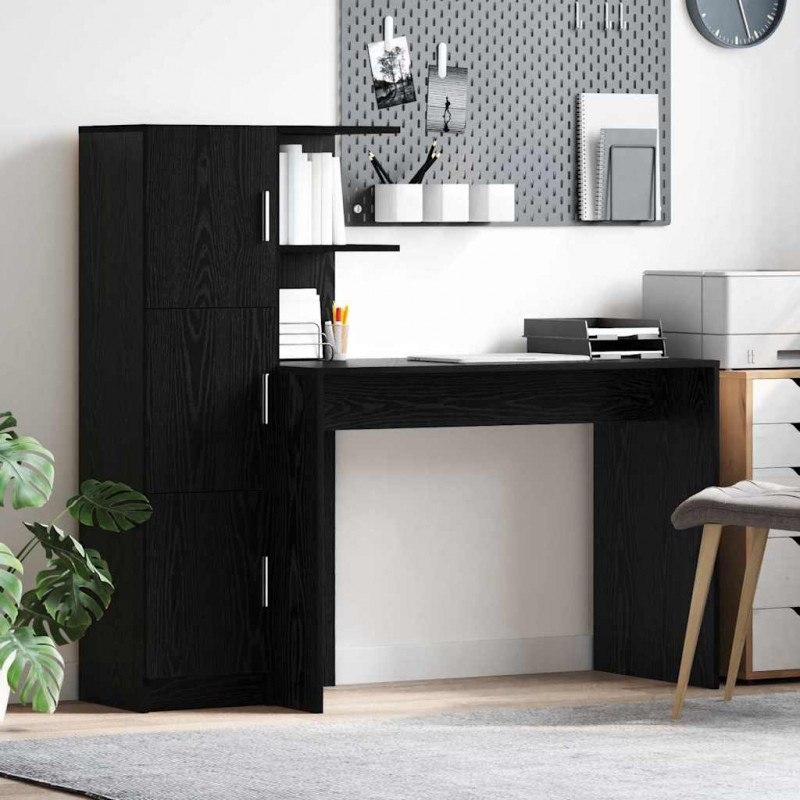 Biurko 2 pcs Czarny Dąb