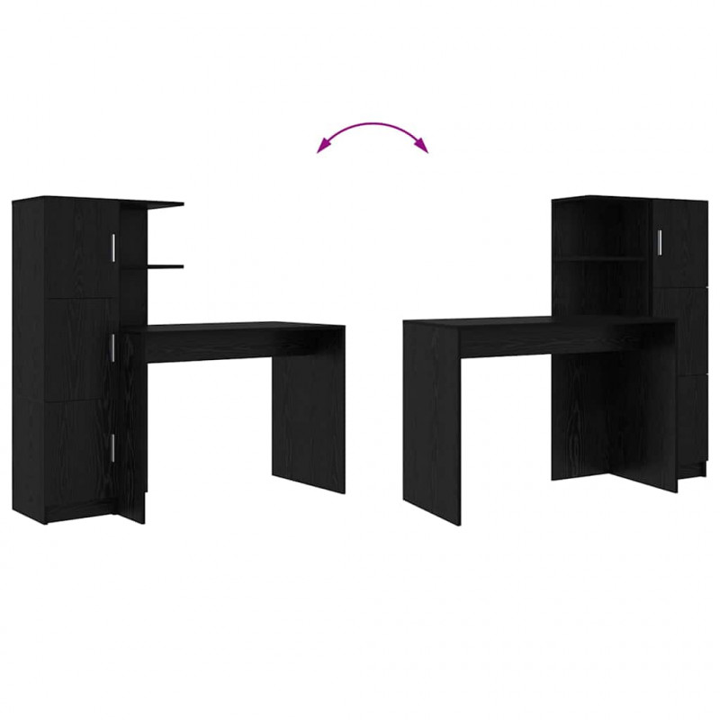 Biurko 2 pcs Czarny Dąb