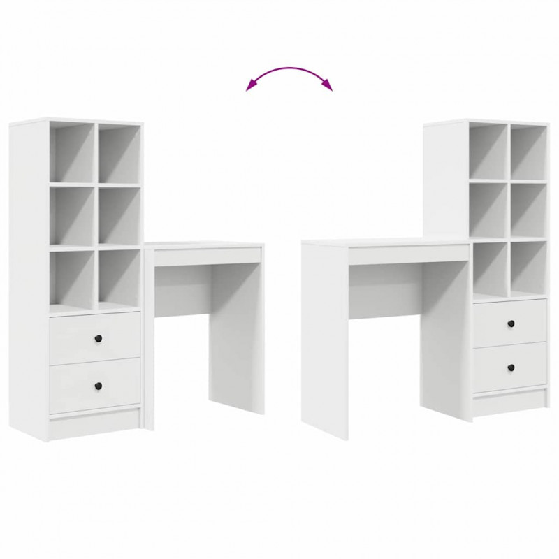 Biurko z szufladą 2 pcs Biały