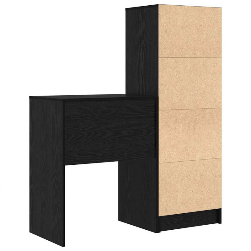 Biurko z szufladą 2 pcs Czarny Dąb