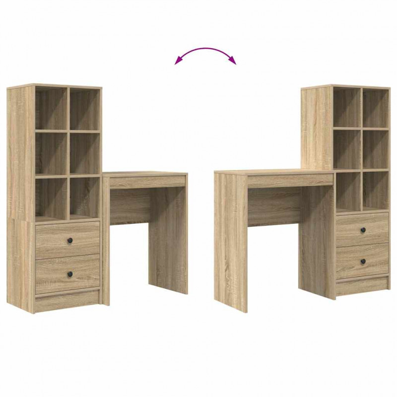 Biurko z szufladą 2 pcs Dąb Sonoma