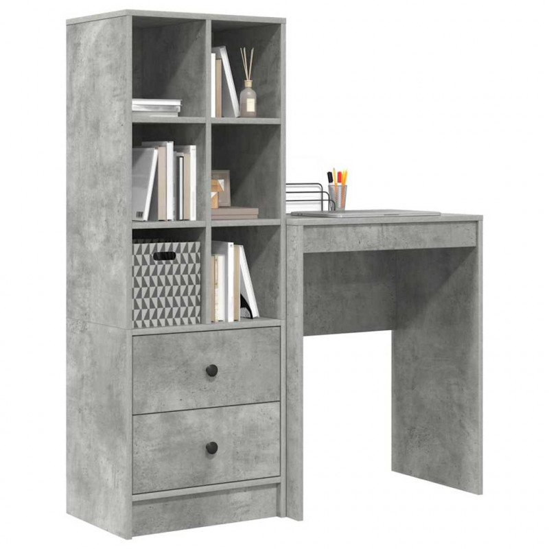 Biurko z szufladą 2 pcs Betonowy szary
