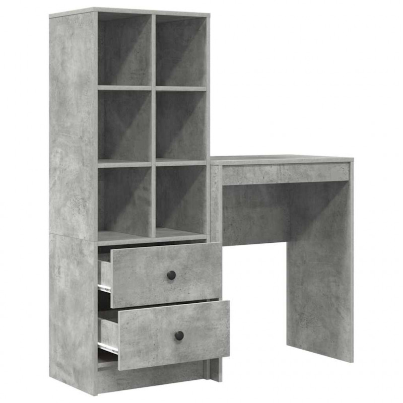 Biurko z szufladą 2 pcs Betonowy szary