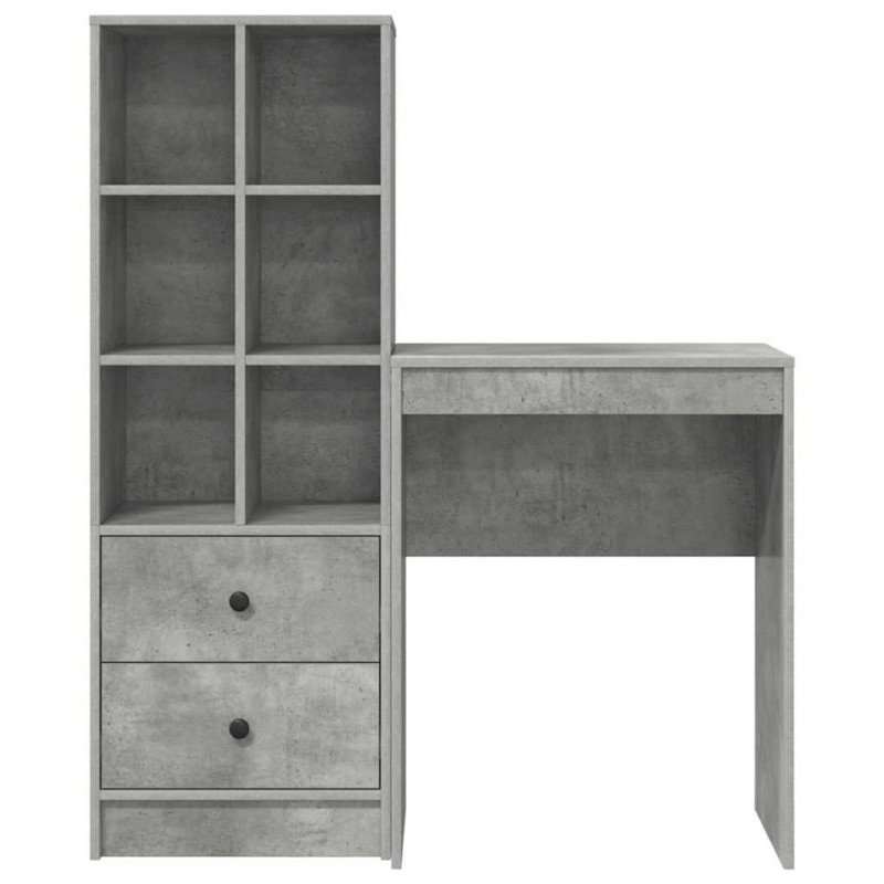 Biurko z szufladą 2 pcs Betonowy szary