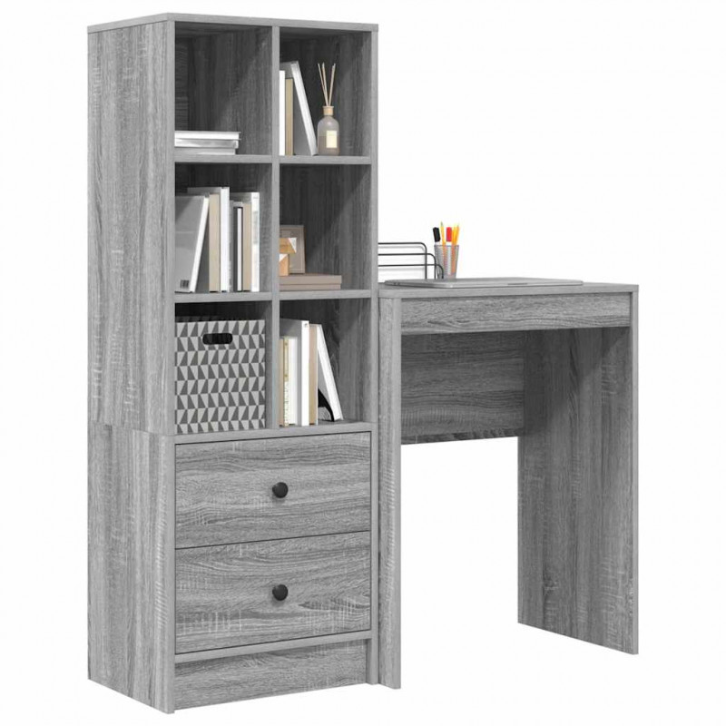 Biurko z szufladą 2 pcs Szary Sonoma