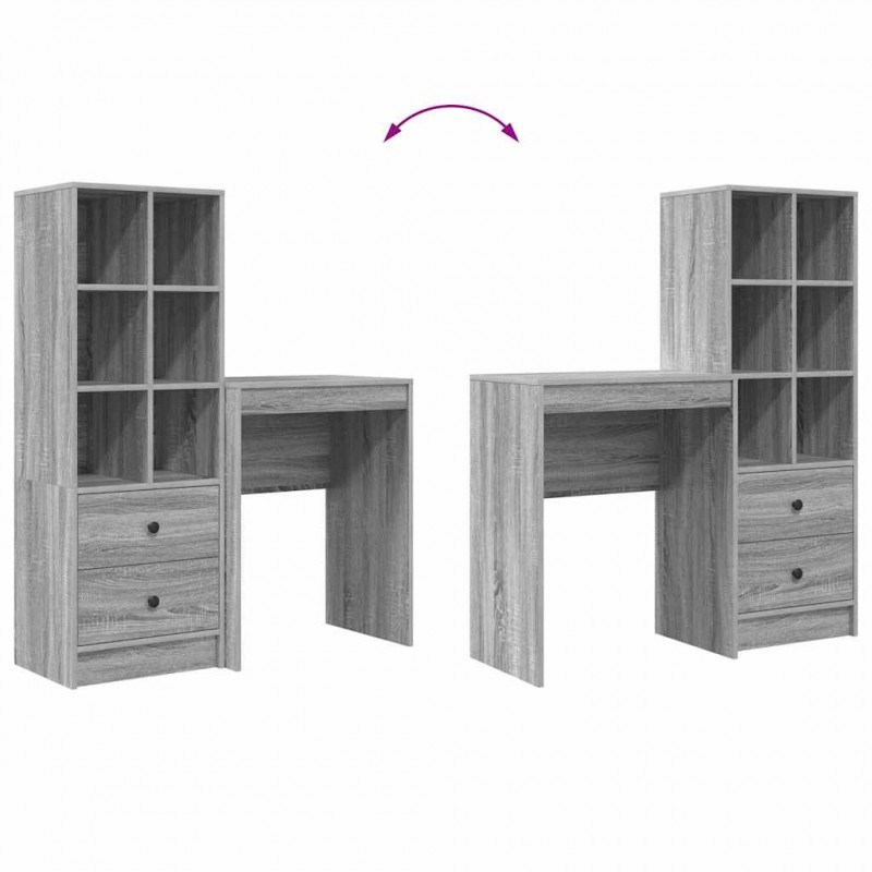 Biurko z szufladą 2 pcs Szary Sonoma