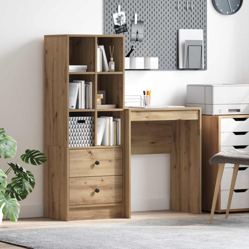 Biurko z szufladą 2 pcs Dąb rzemieślniczy