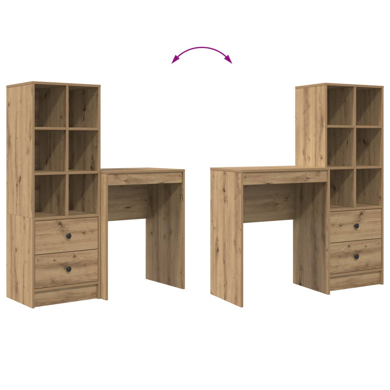 Biurko z szufladą 2 pcs Dąb rzemieślniczy
