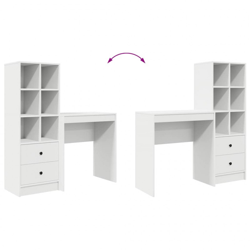 Biurko z szufladą 2 pcs Biały