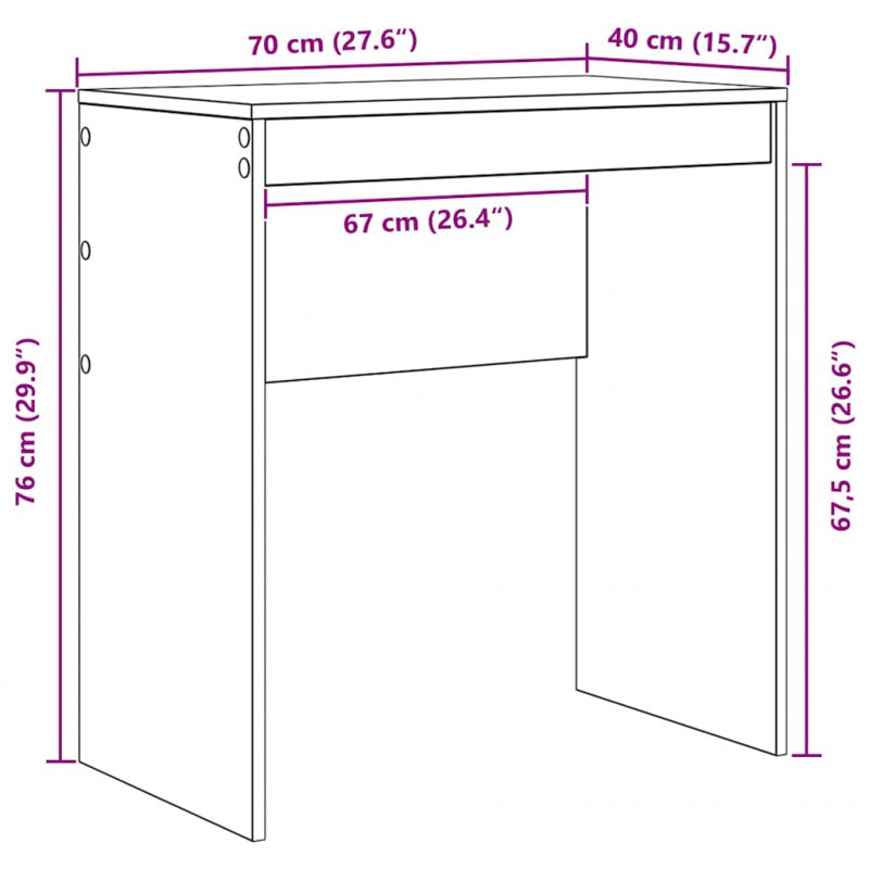 Biurko z szufladą 2 pcs Biały