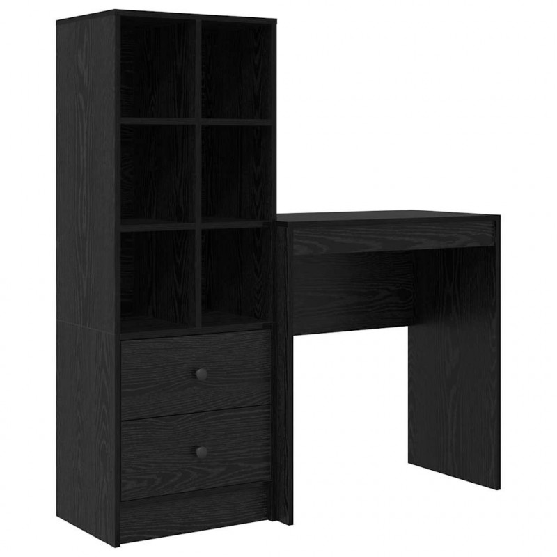 Biurko z szufladą 2 pcs Czarny Dąb