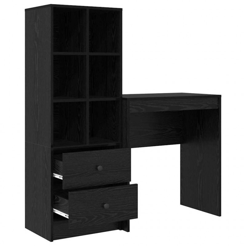 Biurko z szufladą 2 pcs Czarny Dąb