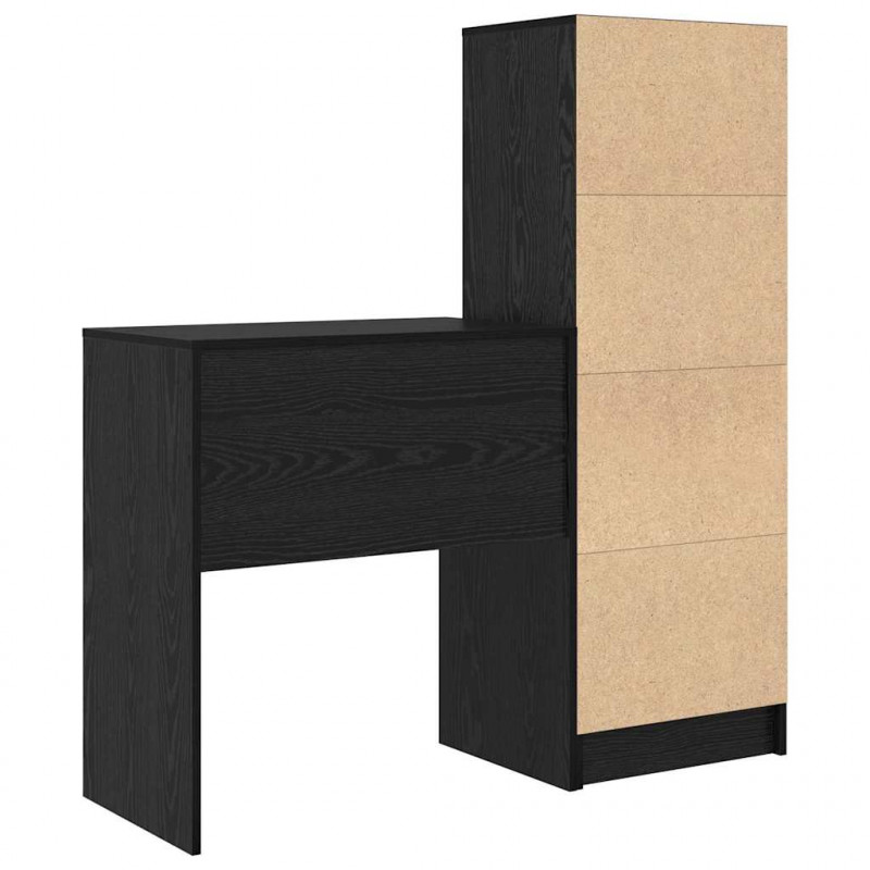 Biurko z szufladą 2 pcs Czarny Dąb