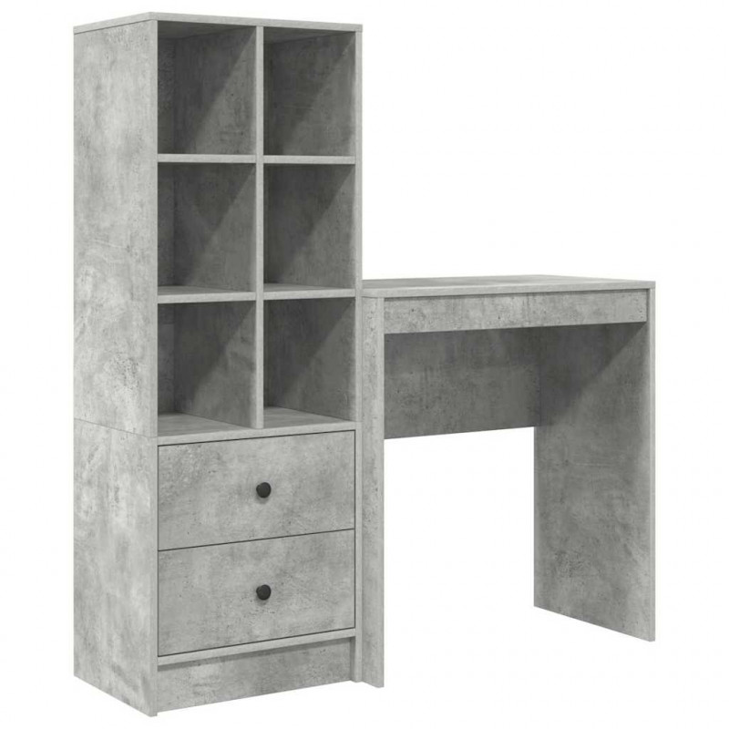 Biurko z szufladą 2 pcs Betonowy szary