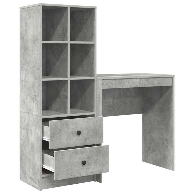 Biurko z szufladą 2 pcs Betonowy szary