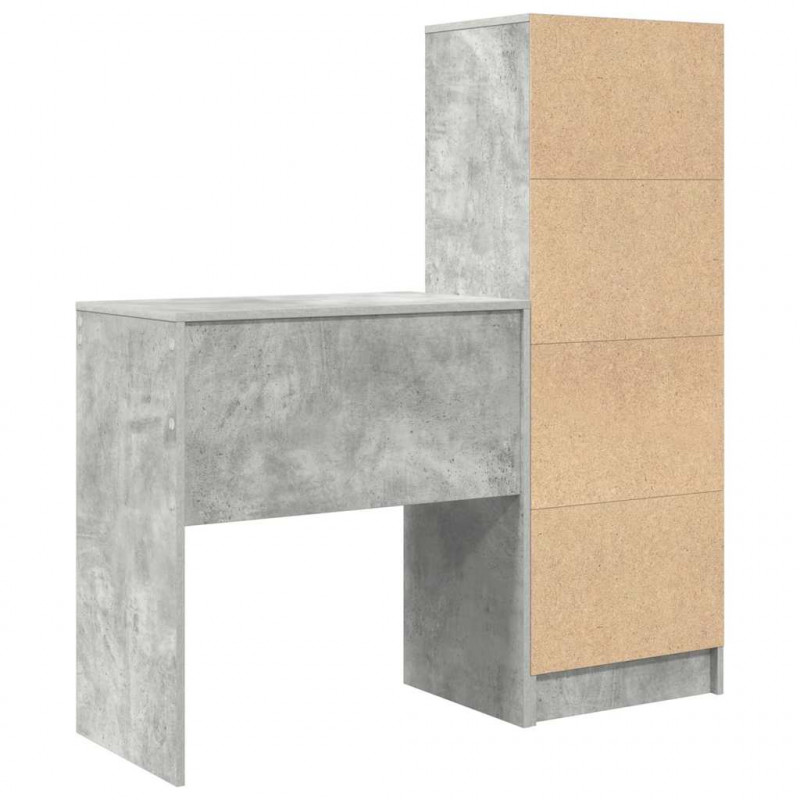 Biurko z szufladą 2 pcs Betonowy szary